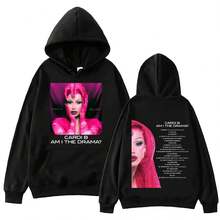 Cardi BS Album Am I The Drama Hoodie Man Woman Harajuku Hip Hop Pullover Tops Sweatshirt Gift - Đen 4 - Xem 1