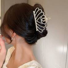 1件优雅新款水晶皇冠高马尾爪夹发饰，精致时尚发夹 - 彩色 - 查看 2