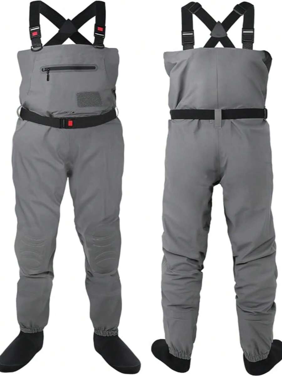 Umbrauto Chest Waders – Waterproof 2-Ply Nylon/PVC Camo Hunting Fishing Waders Men And Women With Boots - Grey - View 1