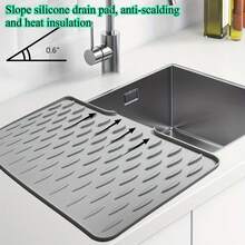 1 tấm lót thoát nước silicon chống trượt, bề mặt chịu nhiệt, hệ thống thoát nước tích hợp - Đa năng - Thích hợp cho mặt bàn, bồn rửa và tủ lạnh - Dễ dàng vệ sinh, bền chắc. - Tấm lót thoát nước - Xem 9