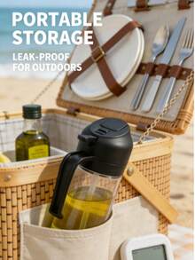 1pc 400ml PET Material Olive Oil Spray Bottle With Measurement Scale, Sprayer And Pump In One, Refillable, Suitable For Olive Oil, Cooking Oil, Soy Sauce, Salad Dressing And Other Liquids - Multicolor - View 10