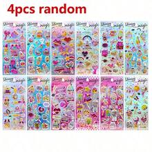 1pc/4pcs Random Shiny Glitter Stickers, Birthday Party Shimmery Stickers, 3D Foil Stickers, Liquid Glitter Stickers, Reward Stickers - Multicolor - View 10