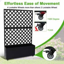 Jardinera metálica con enrejado, 185 x 120 x 30 cm. Jardinera elevada para exteriores con malla de privacidad y orificios de drenaje para plantas trepadoras, flores y hortalizas. - Negro - Ver 4