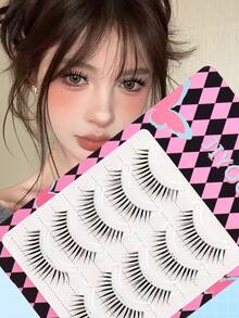 5 Pairs Cartoon Eyelashes, Wet Eyelashes, Eyelash Length 5-12mm, Transparent Stem, Curly, Non-Deformable, Fit Eye Shape, Cute Eyelashes - Spiky Manga Lashes - View 1