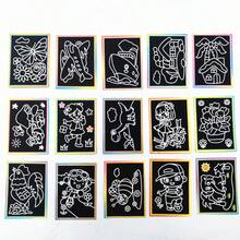 10pcs Wooden Scratch Art Set, Reveal Hidden Colorful Patterns, Suitable For Coloring And Doodling, Provides Endless Creative Drawing Fun, Ideal Gift For Holidays - Multicolor - View 4