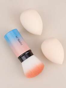 化妆刷+美妆蛋套装，可伸缩喷枪式歌舞伎刷，适用于所有面部彩妆，包括液体粉底、液体、膏状和粉状粉饼，铝制手柄，配有2个美妆蛋化妆海绵。 - 彩色 - 查看 5