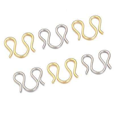 20pcs/Pack Stainless Steel W-Shaped Clasp For DIY Bracelet Necklace, Double-Headed Movable Connector Clasp, Fashion Simple Hypoallergenic Jewelry Accessories For DIY Jewelry Making