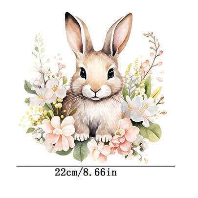 1pc/2pcs/3pcs Rabbit Heat Transfer Patches, Ironing And Washable, Applicable To T-Shirts, Jeans, Sweaters, Handbags, Pillows, Cushions. Queen