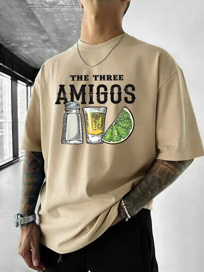 Men's Minimalist Printed Short Sleeve T-Shirt, Comfortable & Breathable, Suitable For Summer, Leading Fashion