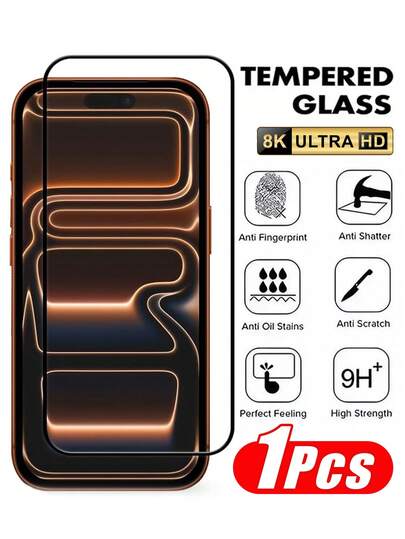 Single-Pack - High-Definition Screen Protector With Silk Screened Black Border Compatible With IPhone 17 Pro Max. Tempered Glass Screen Protector, Military-Grade Shatterproof And Scratch-Resistant, Maximum Coverage. Compatible With 17 Pro, 17 Air, 16 Pro Max, 16, 16 Plus, 16 Pro, 15 Pro Max, 15, 14, 14, 13, 12, And 11 Pro Max Screen Protectors. Also Suitable For Phone Cases. Screen Protection Essentials, Office, Home Daily Shield Office Home Phone Screen Protector Phone Accessories Waterproof Shockproof Anti-Fall Scratch Resistant