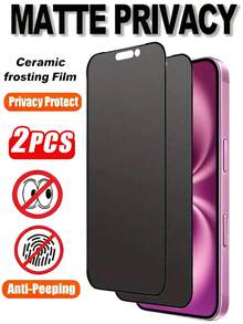 (2-Pack) Matte Privacy Screen Protector Compatible With IPhone 16 6.1", Compatible With IPhone 17 Pro Max, 17, 17 Pro, 16 Plus, 16 Pro Max, 15 Pro Max, 15, 15 Pro, 14 Pro Max, 14, 13, 12 And 11. Anti-Glare, Privacy And Anti-Fingerprint. Made Of Matte PET Material. - Black - View 34
