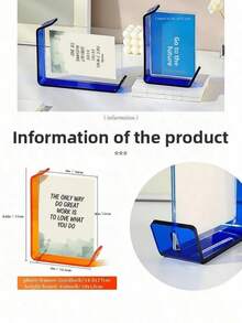 6/7英寸L型亚克力相框 - 高级透明展示架，适用于个性化照片，边缘清晰 - 现代家居及办公装饰 - 秋季画廊升级款，假日回忆系列，感恩节桌面摆件，简约时尚装饰，奢华礼品之选 - 彩色 - 查看 5