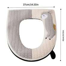 2pcs Thickened Toilet Seat Cushion Set - Warm Toilet Seat Cover And Lid For Home Use, Suitable For Autumn/Winter - Multicolor - View 8