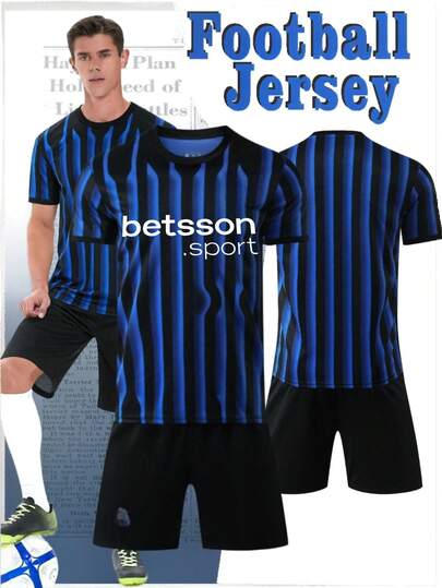 ODMYONO 2025 New Football Uniform Set For Both Men And Women, Including Training And Competition Jerseys And Shorts, Breathable, Quick Drying, Moisture Wicking, High Elasticity Polyester Fiber, 3D Mesh Splicing, Professional Team Training And Competition Uniform