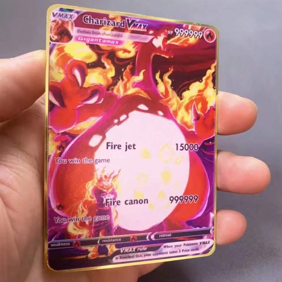 10,000 Pikachu Vmax Pokemon Metal Cards, English, DIY Arceus Charizard Gold Limited Edition, Children's Collectible Gift - Multicolor - View 1