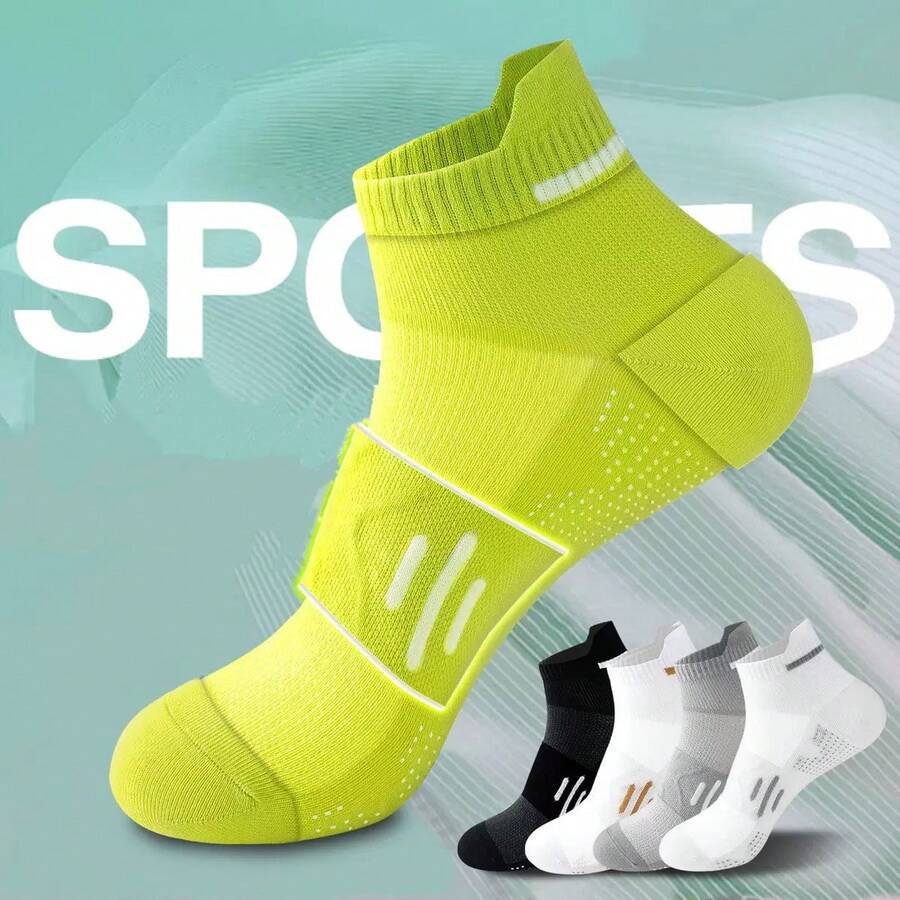 5 Pairs Men's Running Sports Mesh Breathable Moisture Wicking Socks - Multicolor - View 1