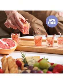 25/50/100-Piece Set Of Transparent 1 Oz Champagne Glasses, Wine Glasses, Cocktail Glasses, Wedding Toast Cups, Reusable Wine Glasses, Perfect For Large Events Like New Year's, Christmas, Parties, Weddings, Birthdays, Valentine's Day, And Back-To-School Season. - Multiple Colors/random Styles - View 9