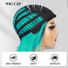 Ombre Blue-Green Long Wavy Side-Parted Heat-Resistant Synthetic Hair Mermaid Wig, Suitable For Daily Wear And Parties (Ombre Blue-Green) - Multicolor - View 11