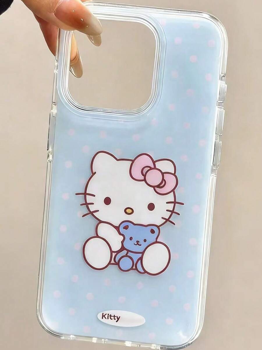 Sanrio Kitty Cat Compatible With IPhone 17/16 Pro Phone Case, Anti-Fall, Cute Girl Style Compatible With IPhone 15 Plus, Cartoon Creative Full Coverage Shock-Proof Phone Protective Case - Multicolor - View 1