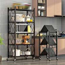 3-Tier Heavy-Duty Iron Storage Shelf With Rolling Shelves - Heavy-Duty Foldable & Portable Multi-Tier Shelving Unit - 3 Layers - View 4
