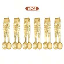 مجموعة مشابك تقديم صغيرة، ملقاط مكعبات السكر والثلج بنمط وردي من الفولاذ المقاوم للصدأ - مناسبة للحفلات، آمنة للغسل في غسالة الأطباق، مثالية للقهوة والمقبلات والحلويات والوجبات الخفيفة والحلوى، مثالية للبوفيهات والبارات وحفلات الشواء والفعاليات الكاترينج - - - مشاهدة 13