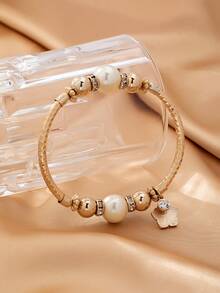 1pc Elegant Fashionable Minimalist Classic Pearl Bracelet, Versatile & Chic - Multicolor - View 6