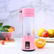 Pink Ultra-Portable Compact Cordless USB Rechargeable Personal Blender - 380ml Capacity, 15000RPM High-Speed Motor With 6 Powerful Blades For Silky Smoothies & Shakes - Ideal For On-The-Go Picnics, Gym Sessions, And Outdoor Adventures - 粉紅色MINI - 查看 4