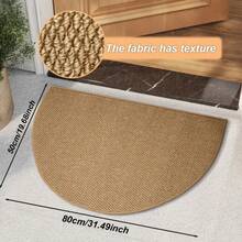 欢迎门垫，仿剑麻材质，适用于玄关、客厅、卧室、浴室、走廊、洗衣房、厨房、阳台等场所，可用作室内入口地毯。现代涤纶长方形吸水地垫，易于清洁，柔软法兰绒材质，可用作浴室地垫、厨房地垫、前门地垫、浴室地垫、家居装饰、秋季家居装饰、房间装饰、浴室装饰。 - 棕色 - 查看 3