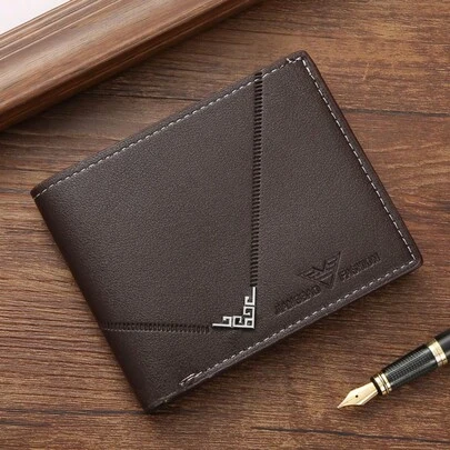 New Men's Wallet, Men's Short Wallet, Men's Youth Simple And Fashionable, Multi Slot Plain Weave Horizontal And Vertical Embossed Wallet.Monedero.Carteras Para Hombre.Wallets For Man.Billeteras De Hombre.Men Wallet.Valentines Gifts