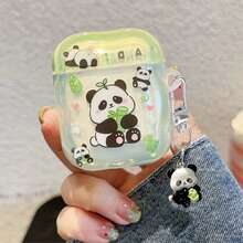 Cute Cartoon Panda Protective Case Suitable Compatible With Apple Wireless Earphone Case, Scratch-Resistant And Shockproof - Clear - View 12
