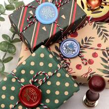 Sello de cera de colección navideña, sello de cera de sellado de latón para invitaciones de boda, tarjetas de Navidad, sobres y decoración de fiestas - HS1955 - Ver 5