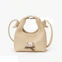 1pc New Spring/Autumn Kids Bag, Korean Embroidered Cute Bear Half Moon Bag, Girls Mini Crossbody Coin Purse, Children Sling Bag - Multicolor - View 13