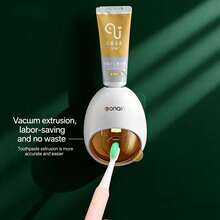 Automatic Toothpaste Dispenser, Wall-Mounted Toothpaste Squeezer With Toothpaste Holder, Home Use No Drill Toothpaste Dispenser - 1PC Random Color - View 2