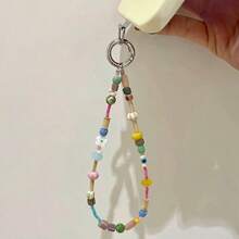 男女通用夏季清新雏菊手工DIY手机挂绳，串珠相机带，钥匙扣，ins风 - 清新小雛菊(收藏送掛片) - 查看 3