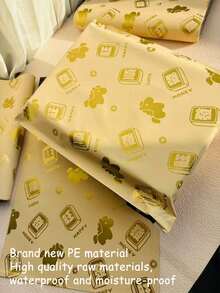 23pcs New Year Wealth Express Delivery Bags, PE Plastic Mailing Bags, Thick Logistics Bags, Suitable For Transportation, Clothing, Stationery, Party Gifts Packaging, Multifunctional Packaging, Valentine's Day, Mother's Day, Back To School Season, School, Ideal Holiday Gift Packaging - Gold - View 4