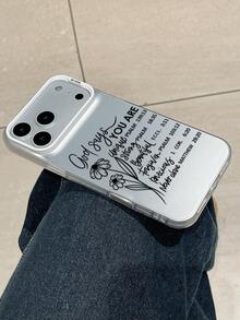 基督教信仰圣经经文图案PC硬底透明软边高端耐用全包硬壳手机壳，带摄像头镜头保护设计，励志花卉图案时尚手机壳，兼容 Galaxy - 銀色 - 查看 7