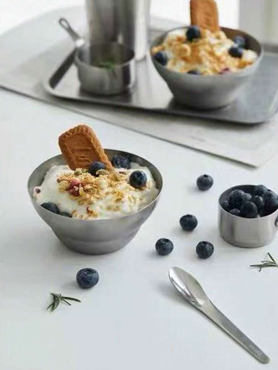 1件装304不锈钢饭碗、汤碗、面碗、小碗、沙拉碗、甜点碗、小吃碗，美式工业风餐具 - 銀色 - 查看 1