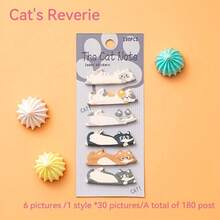 1 Set Of Approx. 180pcs Cute Cartoon Cat Shaped Sticky Notes, Small Memo Pads Suitable For Office, School, Diary - Unique Bookmarks Index Tabs - Multicolor - View 11