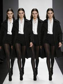 4双夏季/秋季女士20D光滑透明连裤袜，优雅性感。高品质丝袜，适合女士日常穿着。时尚百搭，适合购物装扮和T台走秀。 - 黑色 - 查看 9