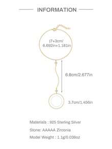 1件925纯银极简四叶草立方氧化锆可调节指环手链，低过敏纯银材质，适合女性日常佩戴、约会、度假、婚礼、派对、节日礼物 - 金色 - 查看 8