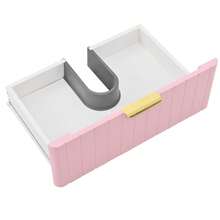 Wall-Hung Vanity Unit With One Basin And Double Storage, Made Of Water-Resistant MDF, Stain-Resistant Ceramic Basin, Melamine Surface Without Lacquer, Space-Saving, Pink - Pink + White - View 6