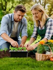 1套带湿度罩的种子发芽托盘，室内温室种子发芽套装，带透明排水底座（12格种子托盘，黑色） - A - 查看 5