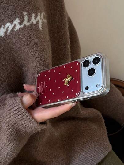 2026 Red Polka Dot Electroplated Liquid Silicone Phone Case Compatible With IPhone 11, 12, 13, 13 Pro, 13 Pro Max, 14 Pro Max, 15, 15 Pro, 15 Plus, 15 Pro Max, 16, 16 Pro, 16 Pro Max, 17, 17 Pro, 17 Pro Max