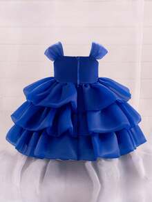 Đầm công chúa tutu dễ thương bằng vải organza hoa 3D với dây đeo dày cho bé gái, thích hợp cho tiệc sinh nhật, họp mặt gia đình, dã ngoại. Không bao gồm băng đô cài tóc. - Xanh đậm - Xem 3