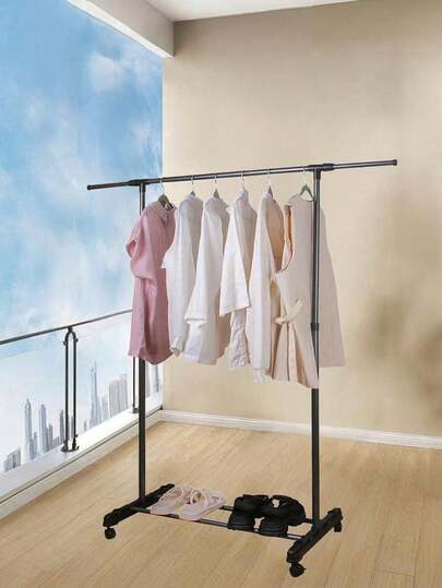 قطعة واحدة شماعة ملابس متعددة الوظائف ذات واحد، رف ملابس محمول لتعليق وعرض الملابس، مناسب لديكور الغرفة والنوم والشرفة لتجفيف الملابس، شماعة ملابس قائمة بذاتها توفر المساحة، سهلة التركيب للاستخدام الداخلي/الخارجي