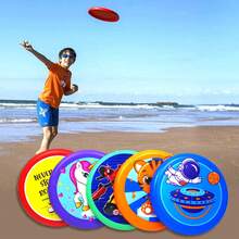 Disco volador suave para niños, juego de deportes al aire libre, playa, lago, piscina, captura de discos de lanzamiento para adultos y niños, juego de disco volador LWQN - B Color aleatorio 1 pieza - Ver 1