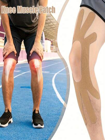 2 PIEZAS Vendaje elástico deportivo precortado y moldeado en una sola pieza para la protección elástica del menisco, adecuado para rodillas, hombros y codos. Es impermeable y transpirable. Es una cinta deportiva para el cuidado muscular, un accesorio de gimnasia y fitness, y una cinta deportiva.