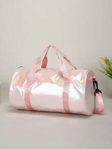 1个炫彩亮面大容量旅行包，休闲运动健身包，手提/肩带两用，适合日常使用（中号） - 粉紅色1 - 查看 4