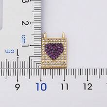 Rectangular Shape Heart Pattern Crystal Zirconia Pendant Necklace For Women Girls Light Luxury Chain Link Jewelry Birthday Gifts - Pendant Necklace - View 4