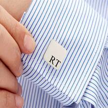 1pc Customized Cufflinks - Groom Wedding Cufflinks, Groomsman Gift Engraved Cufflinks, Father's Day Gift, Gift For Brother, Stainless Steel Graduation Gift - Multicolor - View 6